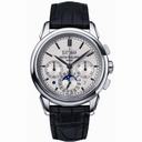 Patek Philippe Grand Complication Silver Dial Chronograph 18kt White Gold Black Leather Men's Watch 5270G-001