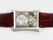 Piaget Emperador Coussin Tourbillon 19129 Mens Brown Cow Leather Strap Rectangle Watch