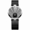 Piaget Limelight Twice Silver and Black Dial 18kt White Gold Black Satin Ladies Watch GOA35136