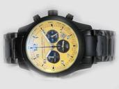 Porsche Design Orshsorro 20483 Yellow Dial Round Black PVD Strap Watch