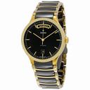 Rado Centrix Day-Date Black Dial Gold-plated Black Ceramic Men's Watch R30157162