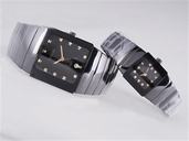 Rado DiaStar 120929 21x18mm Black Dial Silver Ceramic Strap Watch