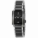 Rado Integral Quartz Black Dial Black Ceramic And Stainless Steel Ladies Watch R20613712