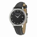Raymond Weil Toccata Black Dial Diamond Black Leather Ladies Watch 5388-SLS-20081