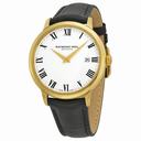 Raymond Weil Toccata White Dial Black Leather Strap Men's Watch 5488-PC-00300