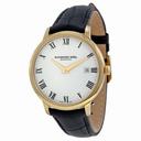 Raymond Weil Toccata White Dial Black Leather Strap Men's Watch 5588-PC-00300