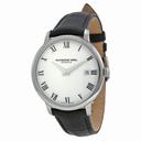Raymond Weil Toccata White Dial Black Leather Strap Men's Watch 5588-STC-00300