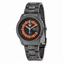 Seiko 5 Automatic Black and Orange Dial Black PVD Men's Watch SRP345
