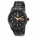 Seiko 5 Automatic Black Dial  Black PVD Stainless Steel Men's Watch SRP413