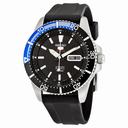 Seiko 5 Automatic Black Dial Black Rubber Men's Watch SRP555