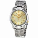 Seiko 5 Automatic Champagne Dial Link Bracelet Men's Watch SNKK69