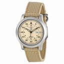Seiko 5 Beige Dial Beige Canvas Men's Watch SNK803
