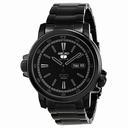Seiko 5 Black Dial Black PVD Stainless Steel Men's Watch SNZJ67