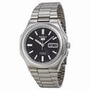 Seiko 5 Black Dial Stainless Steel Men's Watch SNKK47