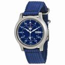 Seiko 5 Blue Dial Blue Canvas Men's Watch SNK807