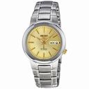 Seiko 5 Champagne Dial Stainless Steel Automatic Men's Watch SNKA03