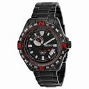 Seiko Black and Red Dial Black PVD Stainless Steel Men's Watch SSA113