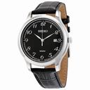 Seiko Black Dial Black Leather Men's Watch SUR189