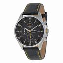 Seiko Black Dial Black Leather Strap Chronograph Men's Watch SNDC89P2