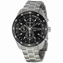 Seiko Black Dial Chronograph Stainless Steel Men's Watch SNDC47