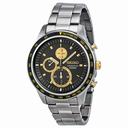 Seiko Black Dial Chronograph Stainless Steel Men's Watch SNDD87