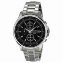 Seiko Black Dial Chronograph Stainless Steel Men's Watch SNDE19