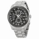 Seiko Black Dial Chronograph Stainless Steel Men's Watch SNN257