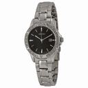Seiko Black Dial Stainless Steel Ladies Watch SUR877