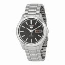 Seiko Black Dial Stainless Steel Men's Watch SNKM47