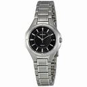 Seiko Black Dial Stainless Steel Quartz Ladies Watch SXDE13