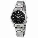 Seiko Black Dial Stainless Steel Quartz Ladies Watch SXDG63