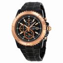 Seiko Chronograph Alarm Black Dial Black PVD Men's Watch SNAE10