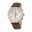 Seiko Chronograph Beige Dial Brown Leather Men's Watch SNDC31