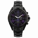 Seiko Chronograph Black Dial Black Ion-plated Ladies Watch SNDZ09