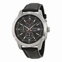 Seiko Chronograph Black Dial Black Leather Men's Watch SKS421P2