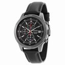 Seiko Chronograph Black Dial Black Leather Men's Watch SKS439