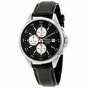 Seiko Chronograph Black Dial Black Leather Men's Watch SKS485