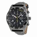 Seiko Chronograph Black Dial Black Leather Men's Watch SNDG61
