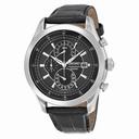 Seiko Chronograph Black Dial Black Leather Men's Watch SPC167P2