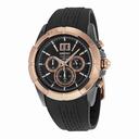 Seiko Chronograph Black Dial Black Rubber Men's Watch SPC106