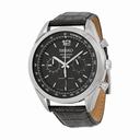 Seiko Chronograph Black Dial Stainless Steel Black Leather Men's Watch  SSB097