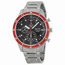 Seiko Chronograph Black Dial Stainless Steel Men's Watch SNDF37
