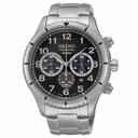 Seiko Black Dial Stainless Steel Men's Quartz Watch SRW037