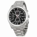 Seiko Chronograph Black Dial Stainless Steel Men's Watch SNN255