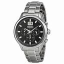 Seiko Chronograph Black Dial Stainless Steel Men's Watch SPC083