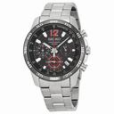 Seiko Chronograph Black Dial Stainless Steel Men's Watch SSB129