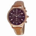 Seiko Chronograph Black Dial Tan Leather Ladies Watch SNDX04