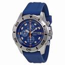 Seiko Blue Dial Chronograph Blue Rubber Men's Watch SNDE03