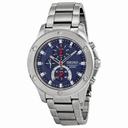 Seiko Chronograph Blue Dial Stainless Steel Men's Watch SPC093