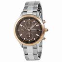 Seiko Chronograph Brown Dial Stainless Steel Ladies Watch SNDX06